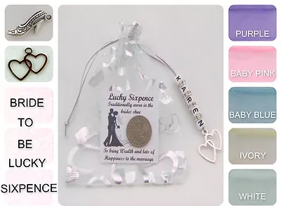 £4.85 • Buy Personalised Lucky Sixpence Bride To Be Wedding Day Gift Good Luck Charm  Wsp