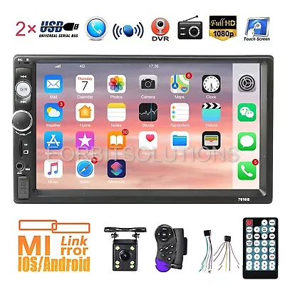 7  Wireless Car MP5 Player 1080P Video Player Stereo FM Radio W/Rear View Camera • $63.99