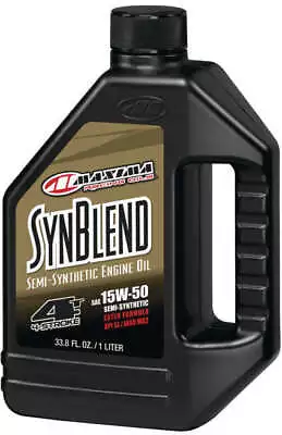 Maxima SynBlend 4 Stroke Motorcycle Engine Oil 15W50 1L 30-36901B 78-98751 • $21