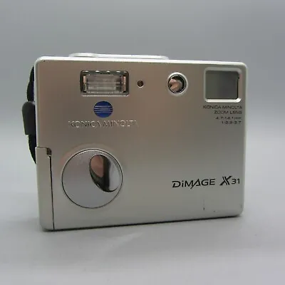 Minolta Dimage X31 3.2MP Compact Digital Camera Silver Tested • $80.92