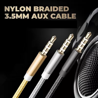 3.5mm Audio Cable Stereo Auxiliary AUX Cord Gold-Plated Male To Male Braid Cable • $7.49