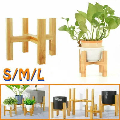 £4.20 • Buy Wooden Plant Pot Stand Indoor Rack Flower Planter Display Holder Shelf 2023