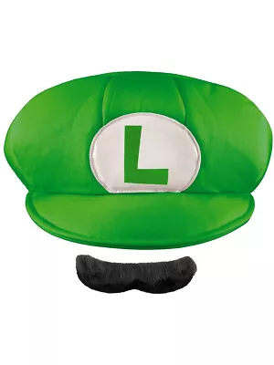 Adults Nintendo Mario Brothers Luigi Mustache And Hat Costume Accessory • $20.48