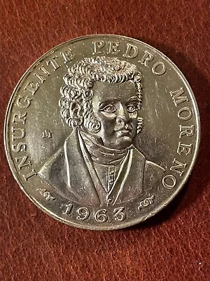 Grove 836a Insurgente Pedro Moreno 1563 1963 Jalisco Silver .925 Medal Mexico • $140