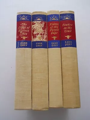 LOT 4 VINTAGE ZANE GREY BOOKS  Purple Sage Shadow On Trail Light Of Western  • $4.85