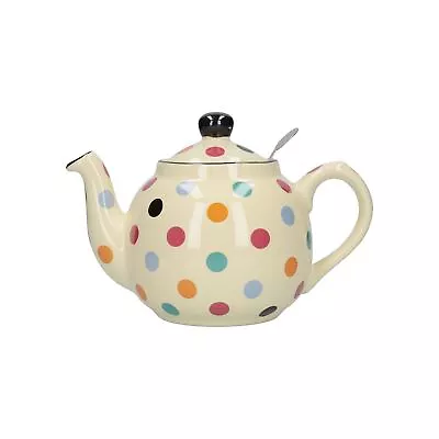 London Pottery Farmhouse 6 Cup Teapot With Mesh Filter Ivory Multi Spot • £45.99