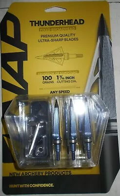 $39.99 • Buy @NEW@ 1-5pk. NAP Thunderhead 100 Broadheads! New Archery Products Hunting Tips