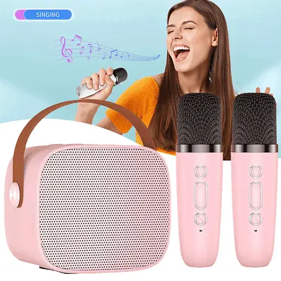 Mini Karaoke Machine Portable Bluetooth-Speaker With Microphone For Kids Adults • £16.95