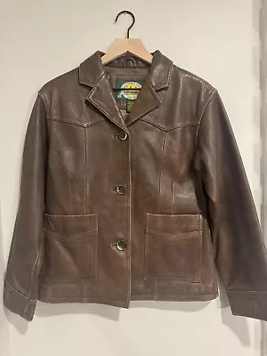 Cabela's Women's Genuine Brown Leather Jacket Size Small Regular • $9.99