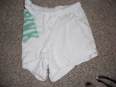 Victoria's Secret PINK Fleece Sweatshorts Green White Logo Size S Small • $7.99