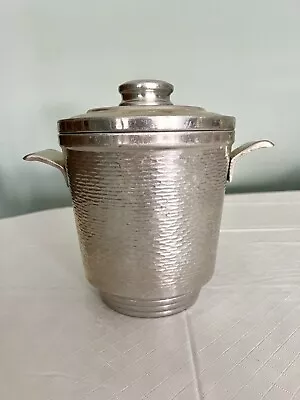 Vintage Nasco Hammered Aluminum Ice Bucket With Handles Italy SHIPS FREE • $27.95