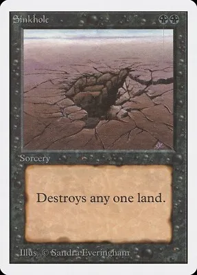 MTG Sinkhole NM Unlimited 2ED Magic Card Old School 93/94 Free Shipping • $29.95