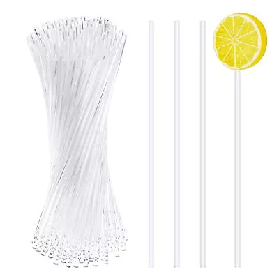 100 Pcs 6 Inch Acrylic Lollipop Stikcs Reusable Clear Cake Pop Sticks For Candy • $13.65