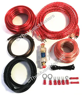 8 Gauge 1700 Watt Amplifier Installation Wiring Kit Car Amp Install Wires Cables • $26.49