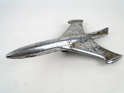 Vintage Chrome Jet Airplane Hood Ornament 50's Ford Chevy Oldsmobile Buick • $40.18