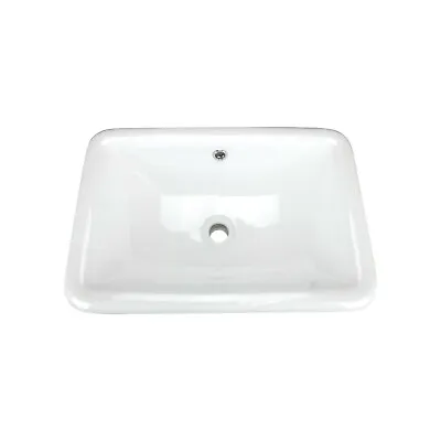 Tuba Rectangular Drop-In Bathroom Sink 21-1/2  X 14-3/4  X 7  White Porcelain • $108.90