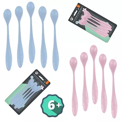 5Pack Baby Long Handle Feeding Spoons BPA Free Weaning Spoons For Kids 6 Month+ • £3.69