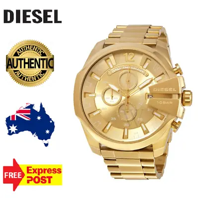 DIESEL DZ4360 Mega Chief All Gold Tone Mens Watch Stainless Steel Chrono  • $240