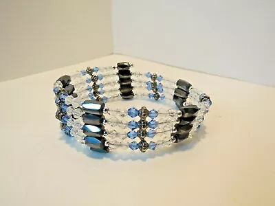 Bead & Hematite Magnetic Multi Strand Wrap Bracelet. Very Cute Design.  • $9.60