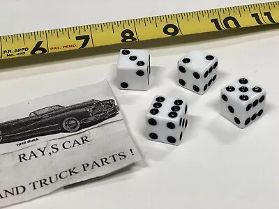 New Set White Dice Tire Valve Stem Caps ! Car / Truck / Bike ! • $5.99