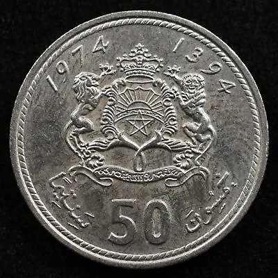 Morocco 50 Santimat 1974 (1394Ah) Coin Inv#F513 • $2.99
