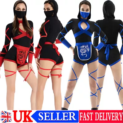 Ninja Warrior Women Cosplay Costume Carnaval Fancy Dress Lady Jumpsuit SET • £20.80