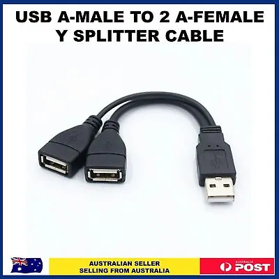 $4.85 • Buy USB Extension A-Male To 2 A-Female Y Cable Cord Power Adapter Double Splitter