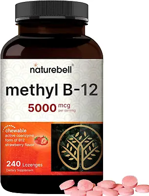 NatureBell Ultra Strength Vitamin B12 Methylcobalamin 5000mcg 240 Chew Lozenges • $14.65