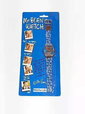 Mr. Bean's Watch Teddy Bear Watchworks Blue Brown New Old Stock Sealed 1998 • $59.95