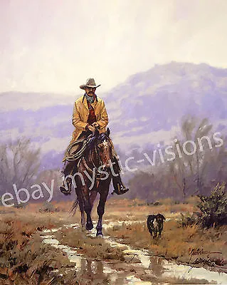 Martin Grelle HEADIN HOME 16  X 20   Signed & Numbered W/coa Cowboy Dog Western  • $69.99