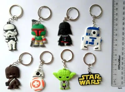 $14.99 • Buy 8 Pcs Star Wars Keychains Keyring School Bag Tag Birthday Party Favors