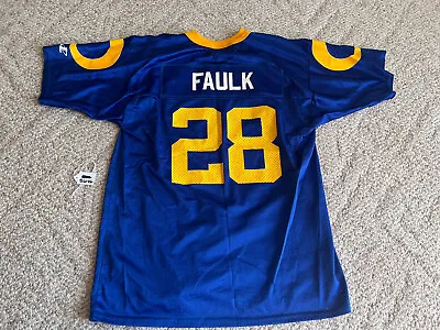 Marshall Faulk Los Angeles Rams Jersey Logo Athletics Youth Large L Blue Gold • $37.99