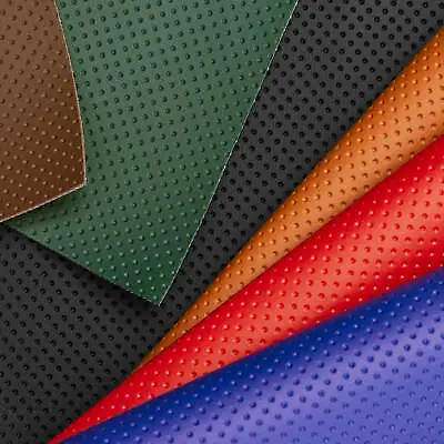 Dotted Stretch Vinyl Fabric Faux Leather Pleather Auto Upholstery 54  Wide BTY • $15.99