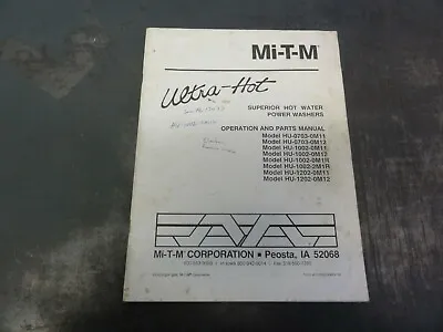 Mi-T-M Corporation Ultra-Hot Superior Hot Water Power Washers Operation Manual • $10