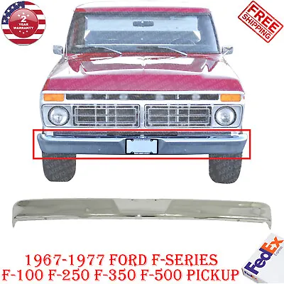 Front Bumper Chrome Steel For 1967-1977 Ford F-100 F-250 F-350 F-500 • $299.09
