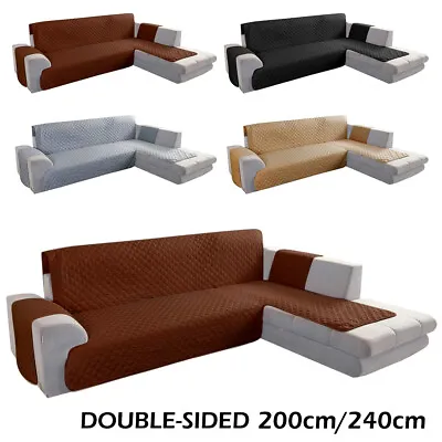 200/240cm L-Shape Sofa Protector Double Sided Peninsula Cover Slipercover AU .! • $58.29