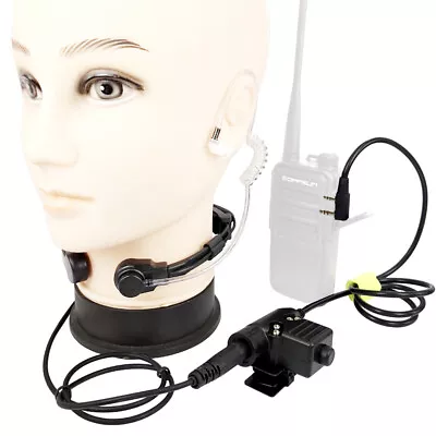 Walkie Talkie Microphone U94 PTT Neck Throat Mic Earpiece For Baofeng Kenwood 5R • $29.99