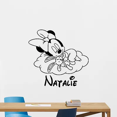 Personalized Minnie Mouse Wall Decal Custom Name Nursery Vinyl Sticker 106hor • $29.97