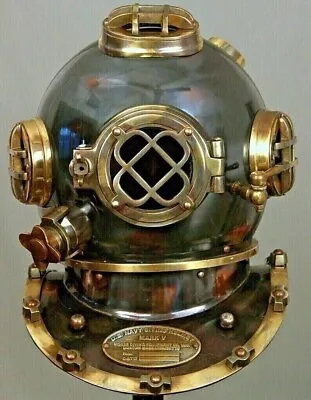 18  Antique Diving Helmet Vintage Mark V US Navy Deep Sea Divers Helmet Scuba • $201.37