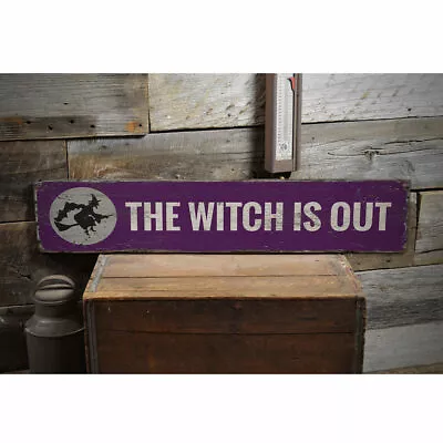 The Witch Is OUT Vintage Distressed Sign Personalized Wood Sign • $48.60