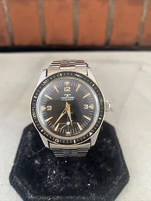 Vintage Technos Diver Watch 17 Jewels  Wind Up ~ Runs • $350