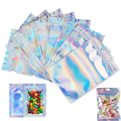 100/200PCS Smell Proof Mylar Foil Bags Resealable Zip Lock Pouches Clear Front • $8.49