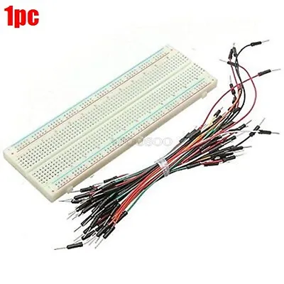 Pcb Breadboard 830 Tie MB102 Points Solderless MB-102 + 65Pcs Jumper Cable Wi Mn • $3.11