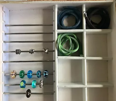 Authentic Trollbeads Lot Beads + Gemstone + Leather Bracelets  • $350