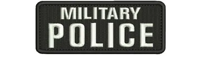 Military Police Embroidery Patch 2x5 Hook On Back White • $5.99