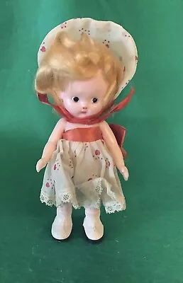 Vintage Knickerbocker S & E Plastic Doll-  Blonde Wavy Hair  Sweetheart Dress. • $8.99