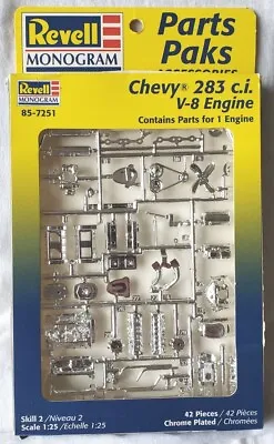 Revell Chevy 283 C.I. V-8 Engine Parts Paks Model Accessories #85-7251  1:25 • $19.95