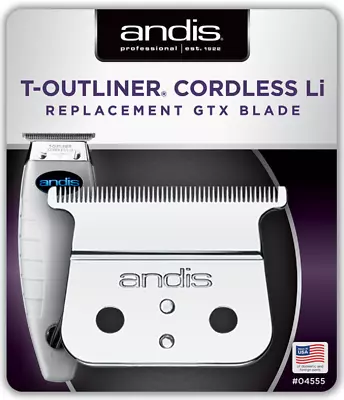 Andis Professional Cordless T-Outliner Li Replacement Deep Tooth GTX Blade 04555 • $29.49