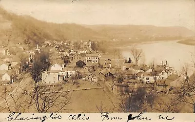 CLARINGTON Ohio Postcard Monroe County US USA RPPC BEV Hilltop View Of Town #2 • $19.99