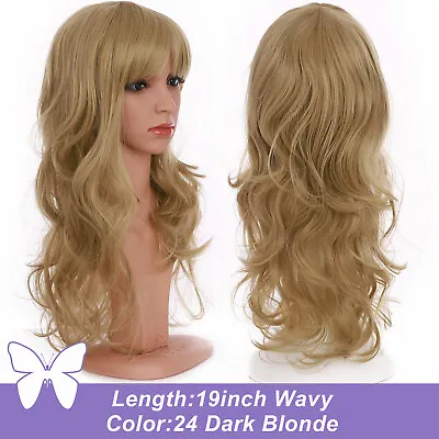 Women Long Hair Wig Straight Curly Wavy Anime Cosplay Party Full Wig With Fringe • £17